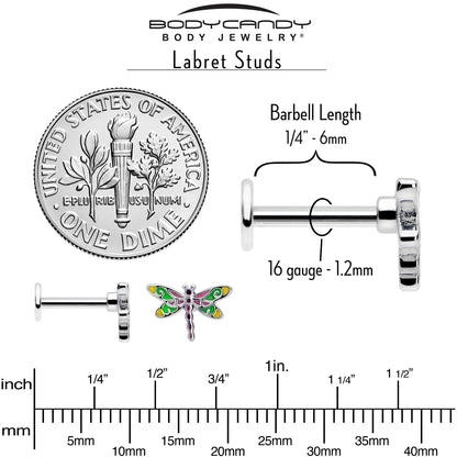 16G Dragonfly Colors Flat Back Earring