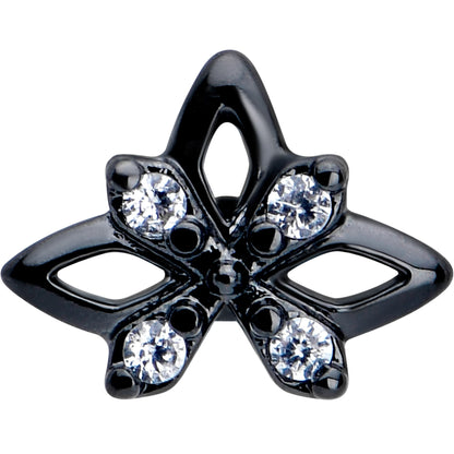 20G 7mm Clear CZ Gem Black Gothic Star L Shape Nose Ring