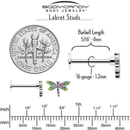 16G Dragonfly Colors Flat Back Earring