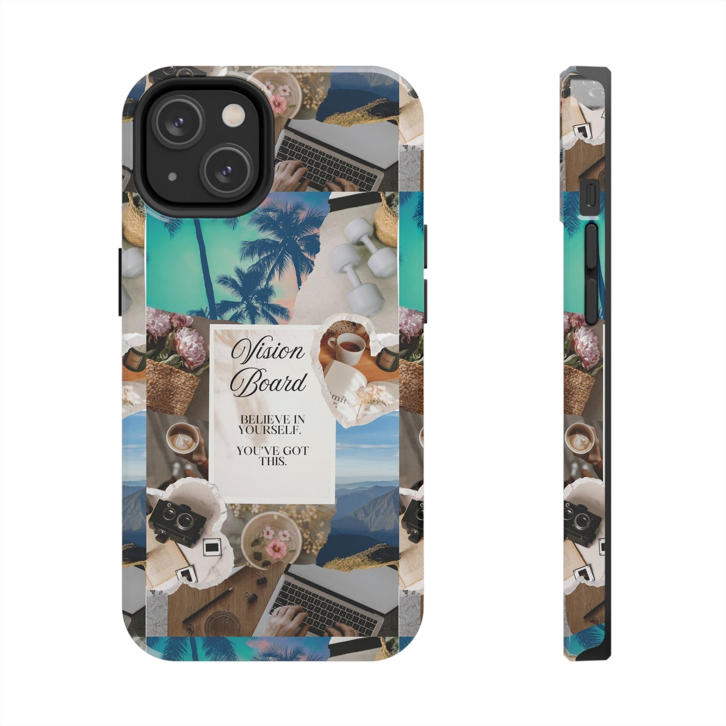 Inspiring Vision Board Phone Case, Motivational Tough Case, Adventurous Gift for Her, Self-Care, Dream Big, Unique Phone Accessory