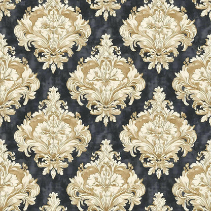 Gilded Noir Damask Wallpaper