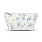 Customizable: Floral Accessory Pouch, Cosmetic Bag, Makeup Organizer, Gift for Her, Travel Essentials, Blue Floral Design
