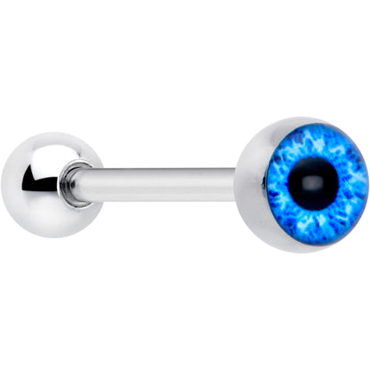 Open Blue Eye Barbell Tongue Ring