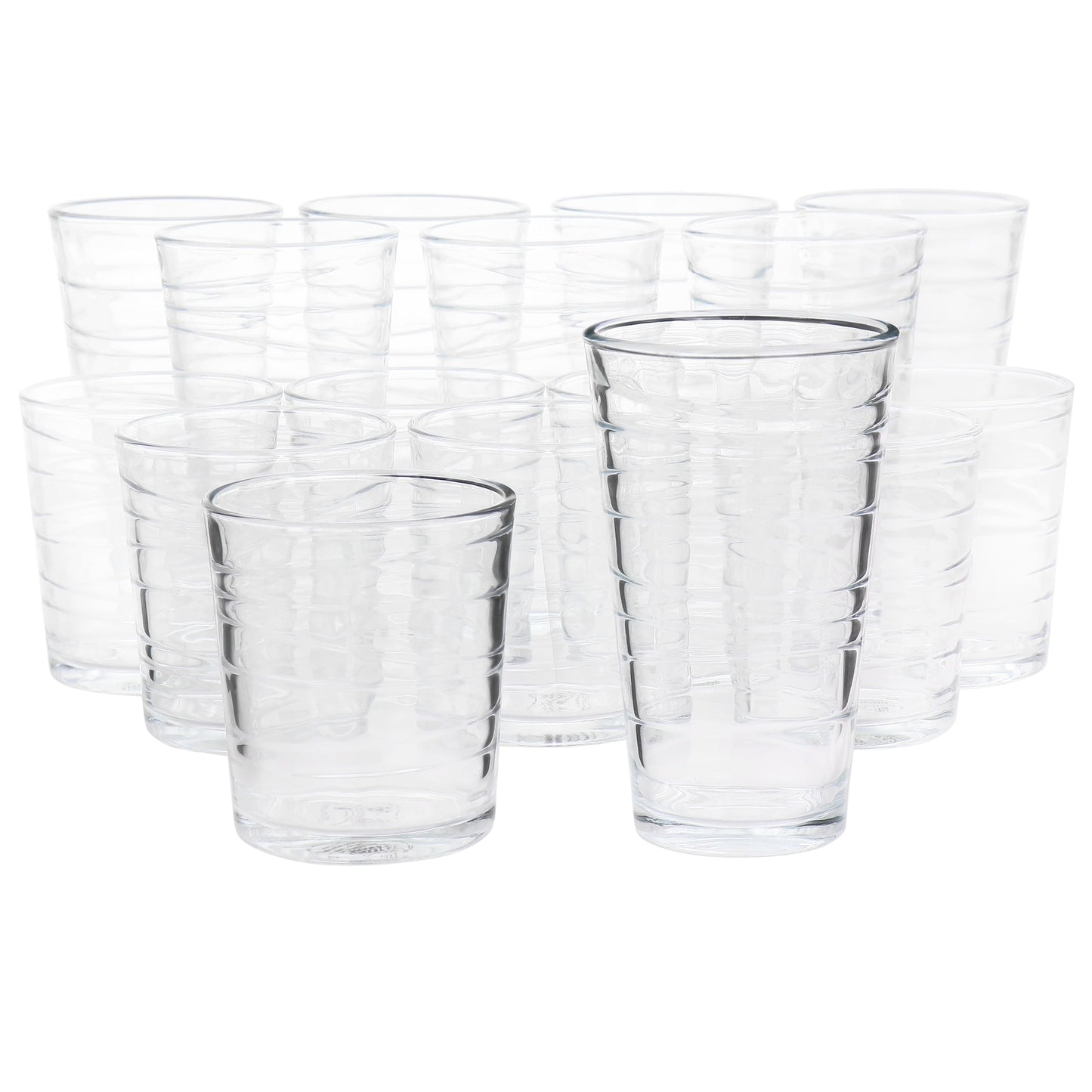 Gibson Home 16 Piece Swirl Clear Assorted Glassware Set | Glassware | Under $100 | Kitchen + Metal