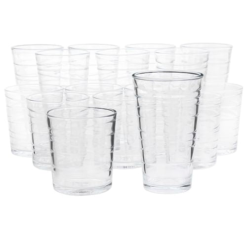 Gibson Home 16 Piece Swirl Clear Assorted Glassware Set | Glassware | Under $100 | Kitchen + Metal