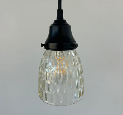 Clear Pebbled Texture Vintage Glass Pendant