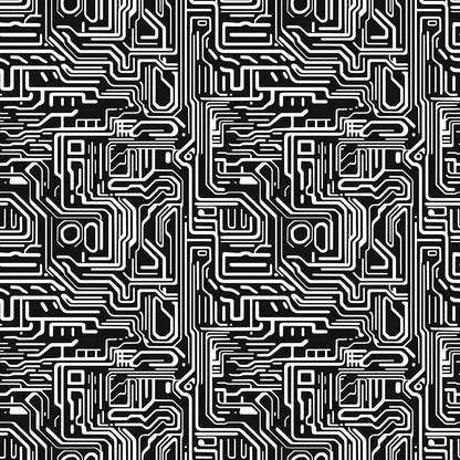 Monochrome Digital Matrix Wallpaper