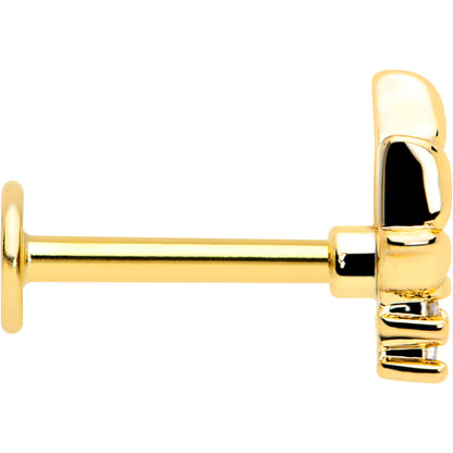 16G 5/16 Pink CZ Gem Gold Tone Style Fire Labret Monroe Tragus