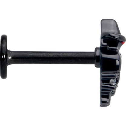 16G 5/16 Clear CZ Gem Black Raven Witch Labret Monroe Tragus