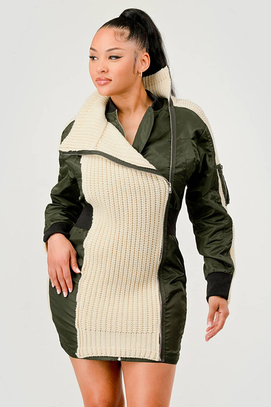 Aviator Knit Utility Dress