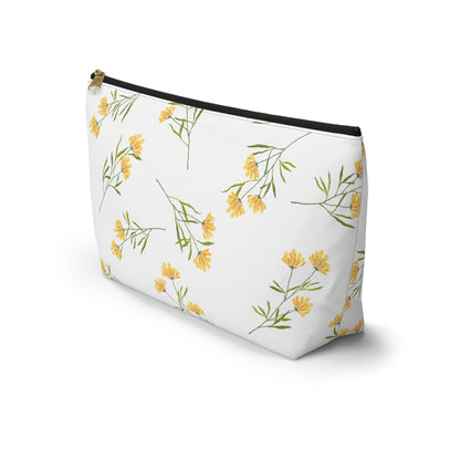 Customizable: Floral Accessory Pouch, Cute Makeup Bag, Travel Organizer, Gift for Her, Spring Flowers, Eco-Friendly Storage