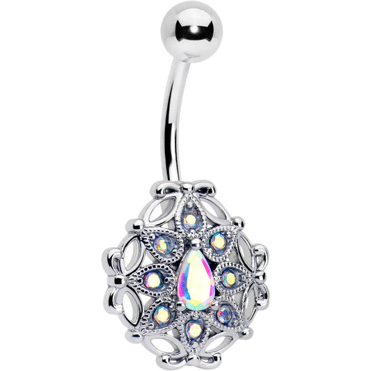 Aurora Gem Retro Sunburst Belly Ring