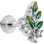 16G 1/4 Clear CZ Gem Morning Leaves Cartilage Labret