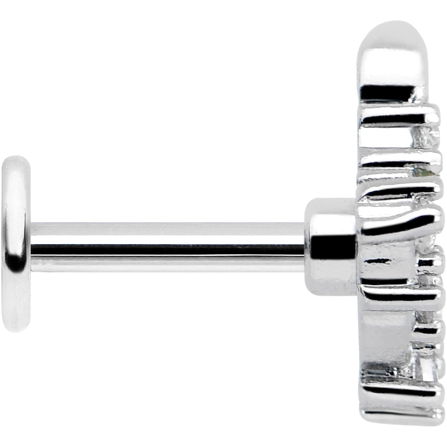 16G 1/4 Clear CZ Gem Morning Leaves Cartilage Labret