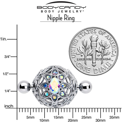 14G 9/16 Aurora Gem Retro Sunburst Nipple Shield Set