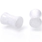 White Shimmer Acrylic Double Flare Plug Set 6mm to 20mm Sizes