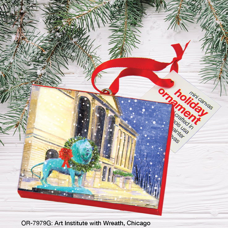 Art Institute with Wreath, Chicago, Ornament (OR-7979G)