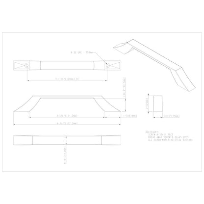 96 mm Center-to-Center Satin Nickel Square Royce Cabinet Pull