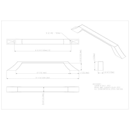 96 mm Center-to-Center Satin Nickel Square Royce Cabinet Pull