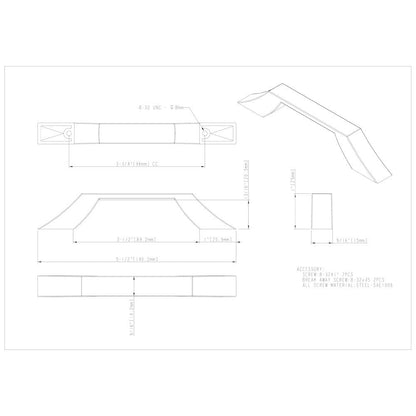 96 mm Center-to-Center Satin Nickel Square Royce Cabinet Pull