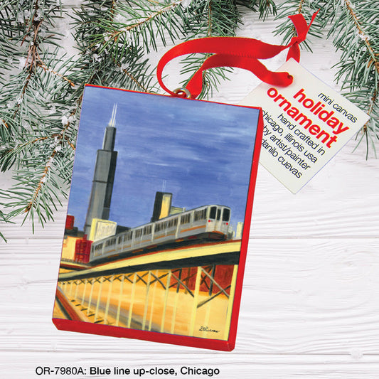 Blue Line Up-Close, Chicago, Ornament (OR-7980A)