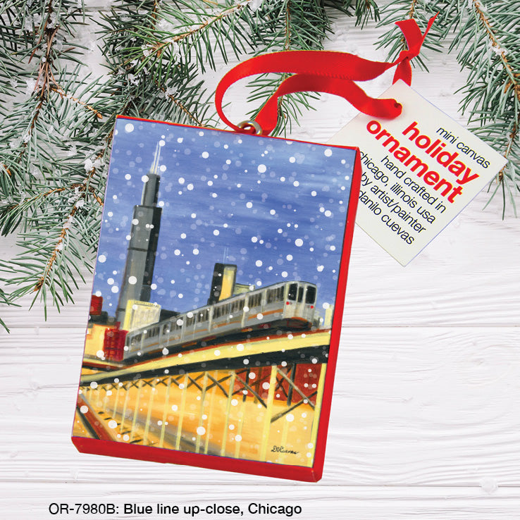Blue Line Up-Close, Chicago, Ornament (OR-7980B)
