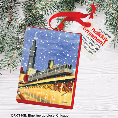 Blue Line Up-Close, Chicago, Ornament (OR-7980B)