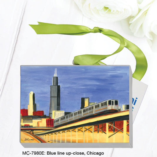 Blue Line Up-Close, Chicago, Mini Canvas (MC-7980E)