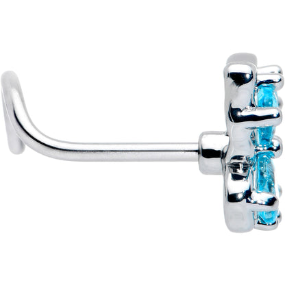 20G 7mm Blue Gem Baroque Beauty Butterfly Left Side Nose Screw