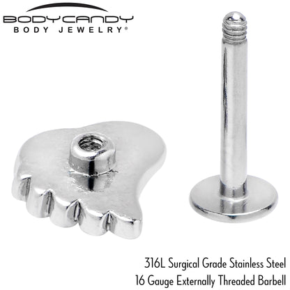 16G 5/16 Clear Gem Heavenly Heart Angel Wing Pink Labret Tragus