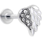 16G 5/16 Clear Gem Heavenly Heart Angel Wing White Labret Tragus