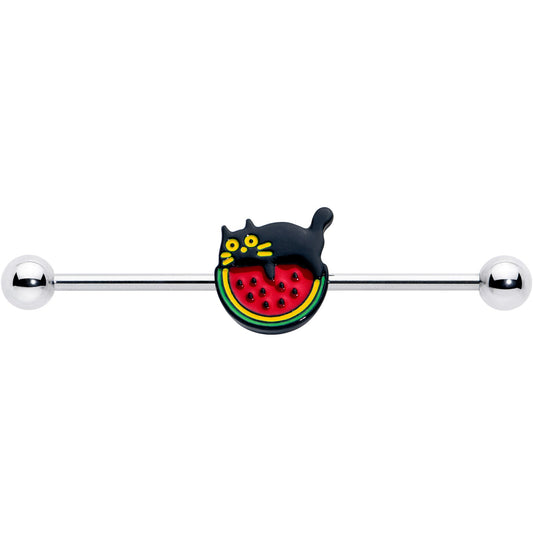 14G Watermelon Cat Love Industrial Barbell 38mm