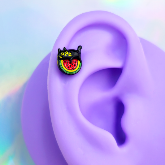 16G 5/16 Watermelon Cat Love Labret Monroe Tragus