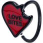 20G 5/16 Black Love Bites Heart Valentines Nose Hoop