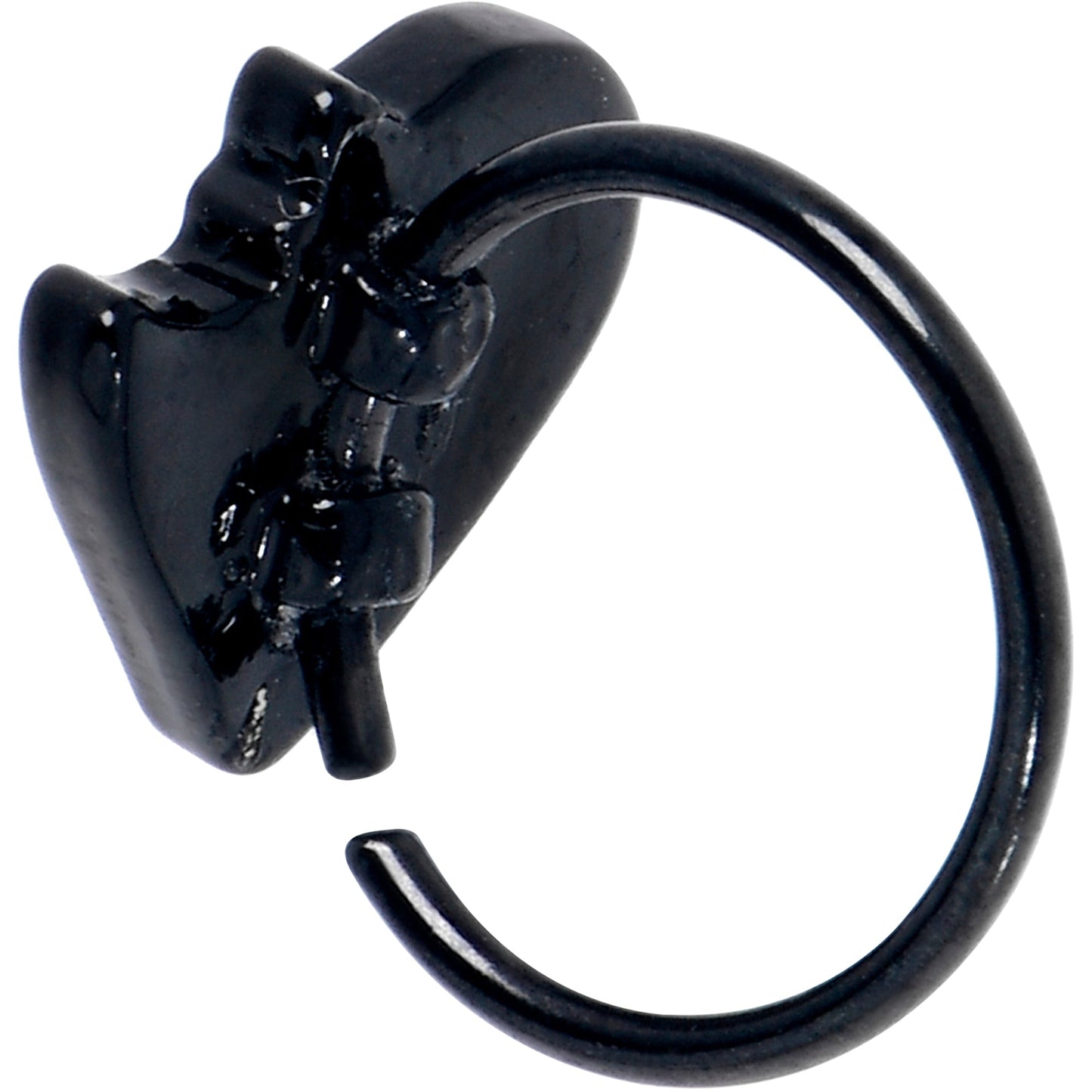 20G 5/16 Black Love Bites Heart Valentines Nose Hoop