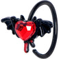 20G 5/16 Red Gem Black Bleeding Heart Bat Nose Hoop
