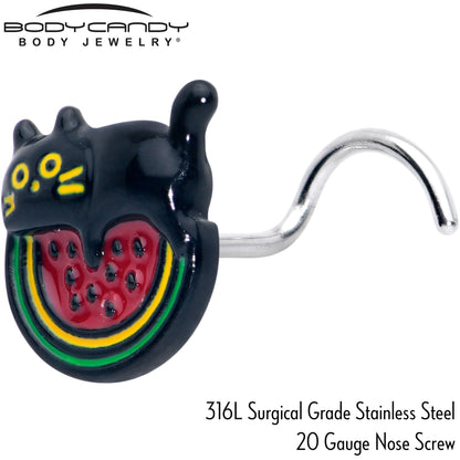 20G 7mm Watermelon Cat Love Left Side Nose Screw