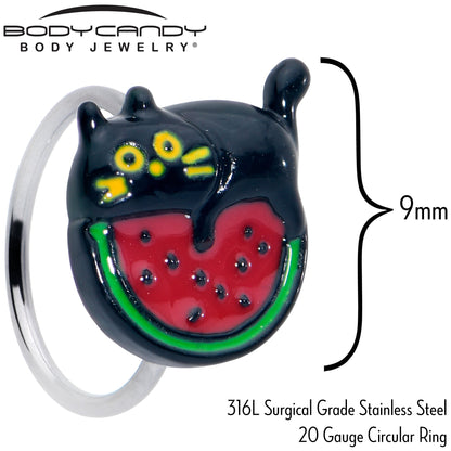 20G 5/16 Watermelon Cat Love Nose Hoop