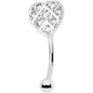 16G 5/16 Clear Gem Lattice Heart Curved Eyebrow Ring