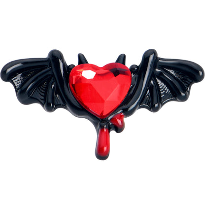 16G 5/16 Red Gem Black Bleeding Heart Bat Labret Monroe Tragus