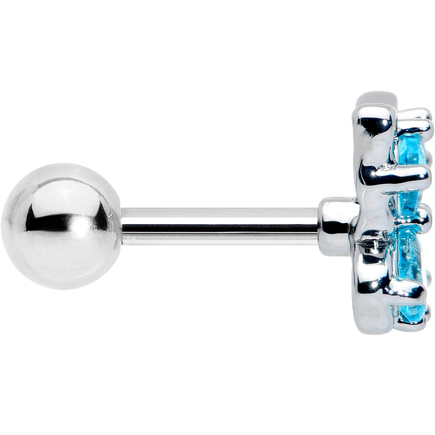 16G 1/4 Blue Gem Baroque Beauty Butterfly Cartilage Tragus Earring