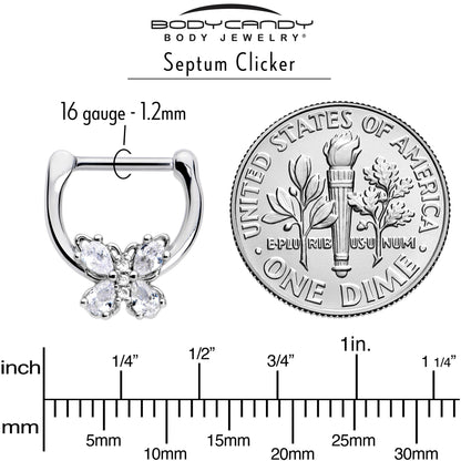 16G 5/16 Clear Gem Baroque Beauty Butterfly Cartilage Clicker