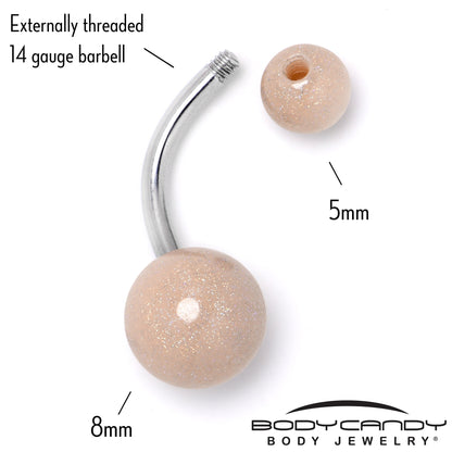 Pastel Shimmer Peach Ends Belly Ring