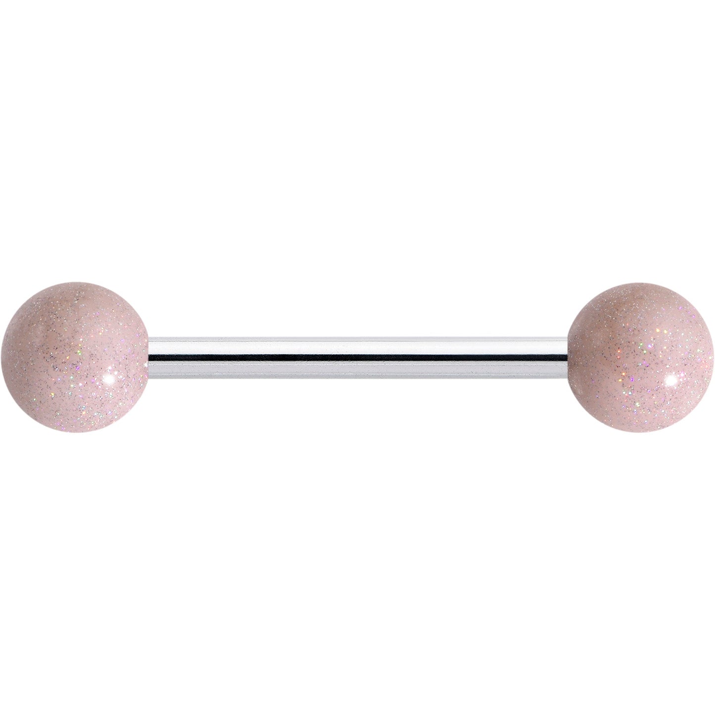 Pastel Shimmer Peach Ends Barbell Tongue Ring