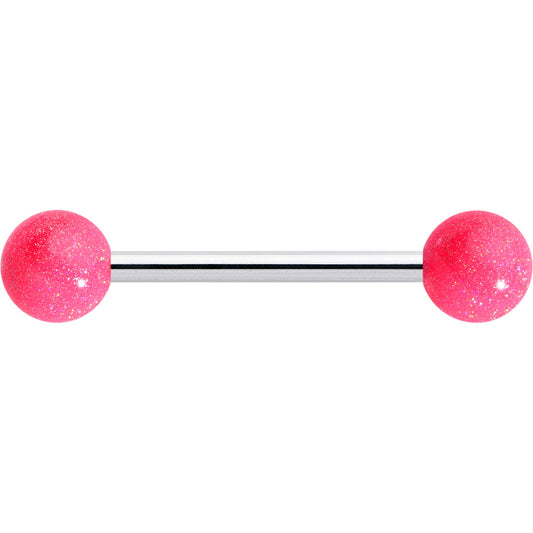 Pastel Shimmer Pink Ends Barbell Tongue Ring