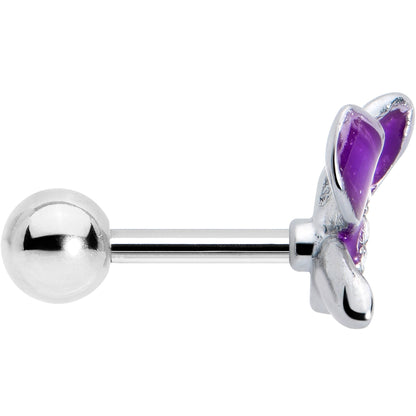 16G 1/4 Clear Gem Chunky Butterfly Purple Cartilage Tragus Earring