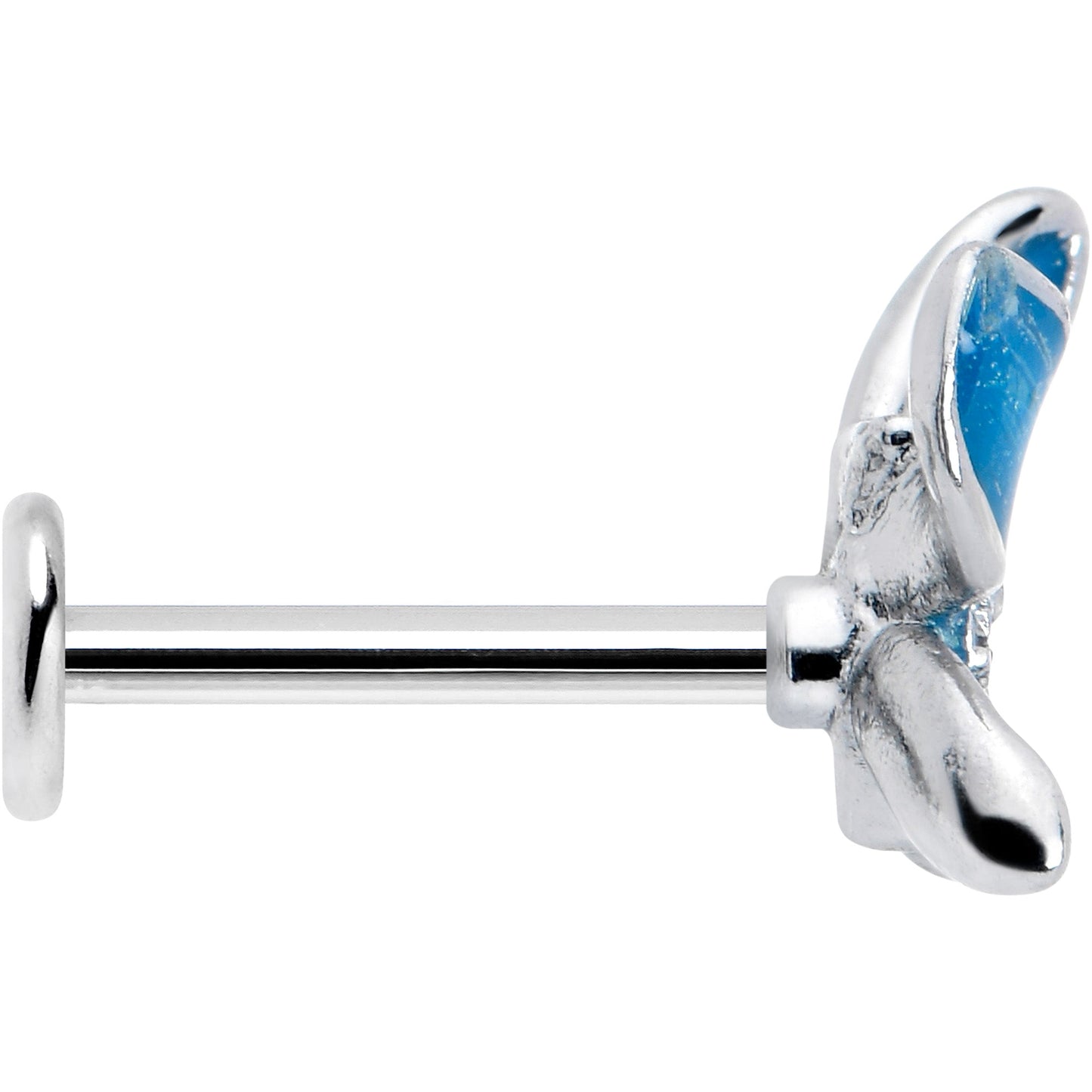 16G 5/16 Clear Gem Chunky Butterfly Blue Labret Monroe Tragus