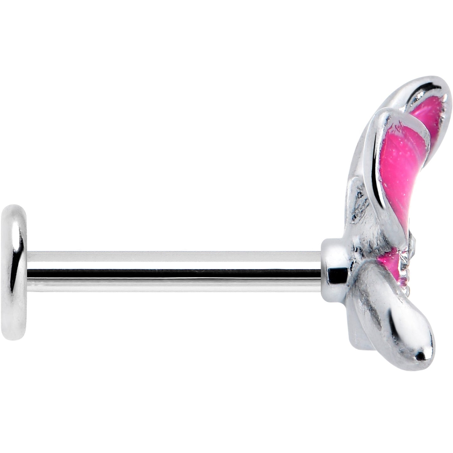 16G 5/16 Clear Gem Chunky Butterfly Pink Labret Monroe Tragus