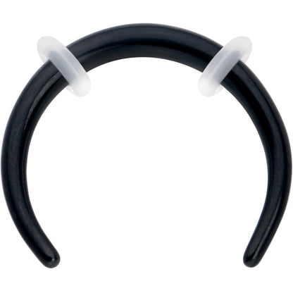 14G 3/8 Black Pincher Crescent Taper