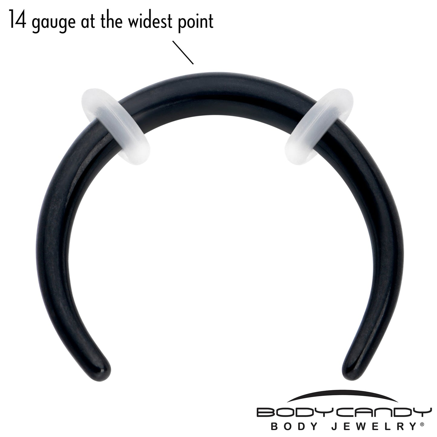 14G 3/8 Black Pincher Crescent Taper